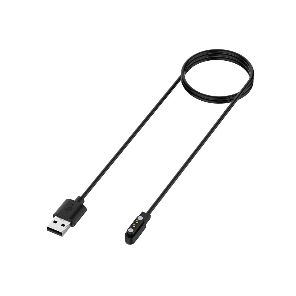 For Oppo Watch Free / Realme TechLife / DIZO Watch 2 Smart Watch Charger Cord 1.2m USB Cable Magnetic Probe Charging Dock - Black - 6