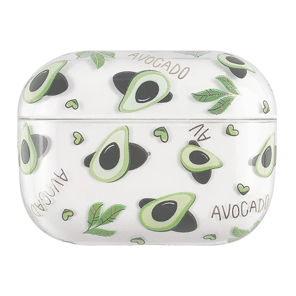 For Apple AirPods Pro (Gen 2) (USB-C) / Pro 2 Hard PC Earbud Case Lacquered Fruit Flower Pattern Bluetooth-compatible Earphone Protective Cover - Style A - 1
