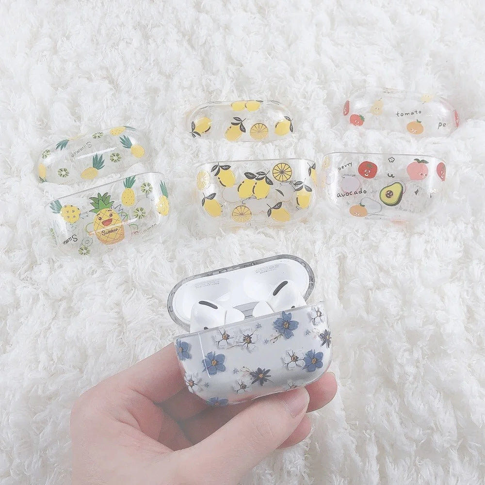 For Apple AirPods Pro (Gen 2) (USB-C) / Pro 2 Hard PC Earbud Case Lacquered Fruit Flower Pattern Bluetooth-compatible Earphone Protective Cover - Style A - 3