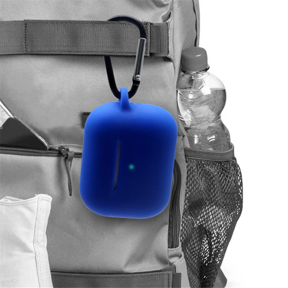 For Apple AirPods Pro 2 Earphone Silicone Case Bluetooth-compatible Earbud Charging Box Anti-drop Cover with Hand Strap and Carabiner - Brown - 4