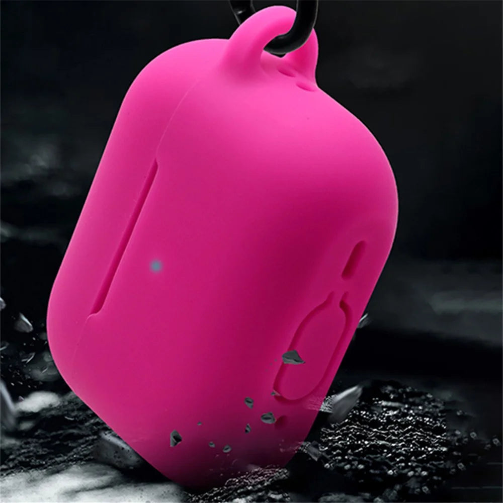 For Apple AirPods Pro 2 Earphone Silicone Case Bluetooth-compatible Earbud Charging Box Anti-drop Cover with Hand Strap and Carabiner - Brown - 5