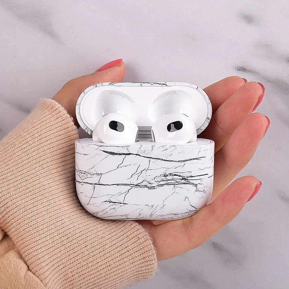 For Apple AirPods Pro (Gen 2) (USB-C) / Pro 2 Anti-drop Hard PC Earbud Case Marble Pattern Bluetooth-compatible Earphone Protective Cover - S04 - 7
