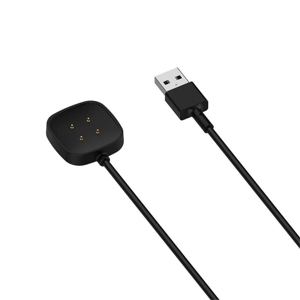For Fitbit Versa 4 Smart Watch Charger Cord 1m USB Cable Magnetic Probe Charging Dock - 1