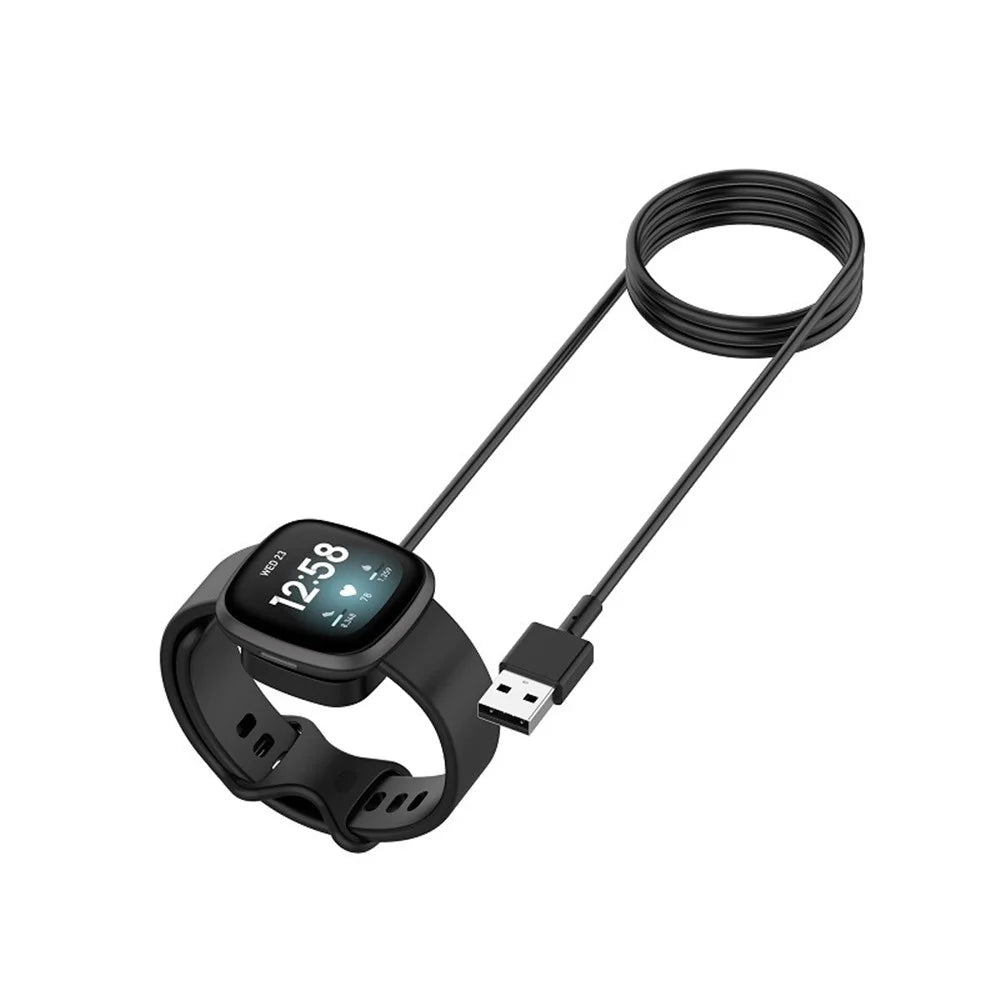 For Fitbit Versa 4 Smart Watch Charger Cord 1m USB Cable Magnetic Probe Charging Dock - 2