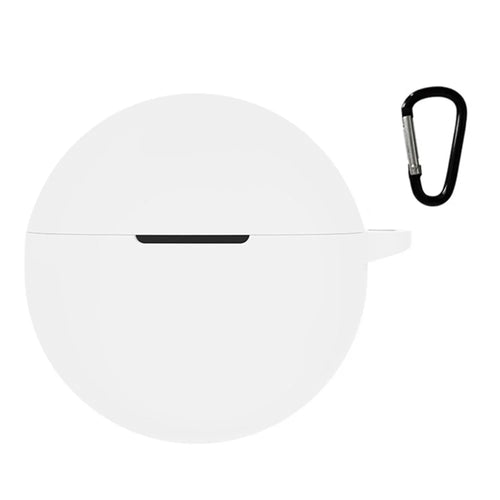 For Oppo Enco Air2i TWS Earphone Anti-dust Anti-drop Silicone Protective Cover with Anti-lost Buckle - White - 1