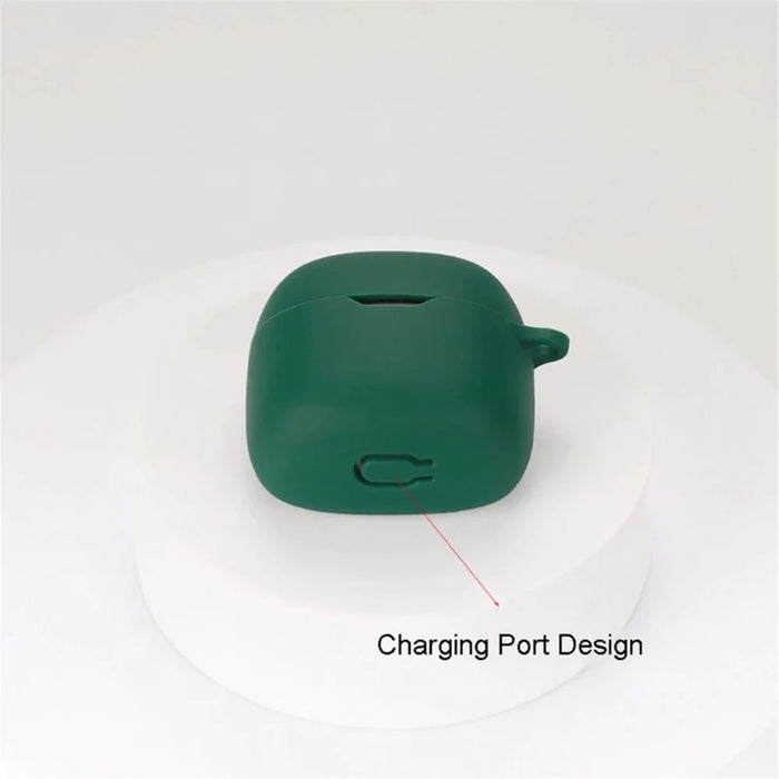 Drop Protection Case for JBL TUNE FLEX Earphone Charging Box, Silicone Soft Cover with Carrying Buckle - Dark Blue - 7