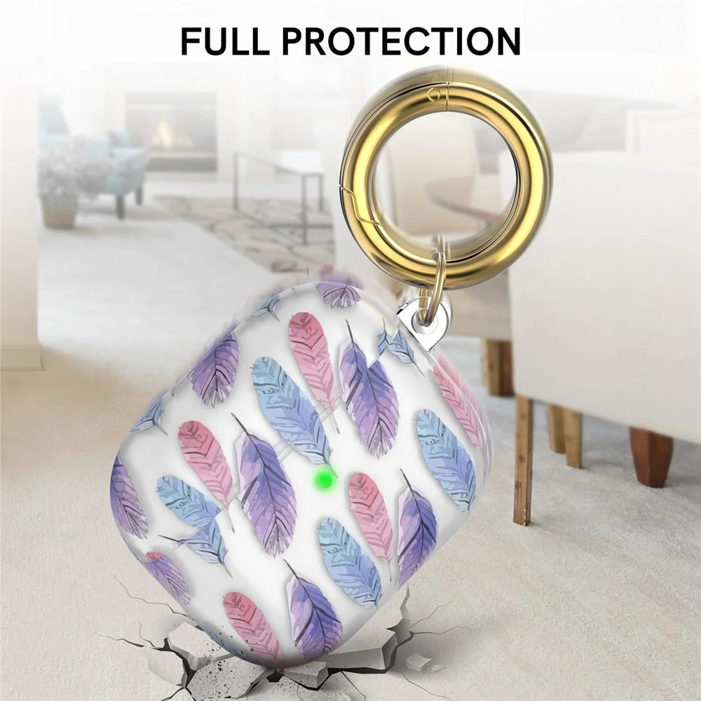 AHASTYLE PT142-3 for Apple AirPods 3 Anti-drop Earphone Case Pattern Printing Earbud Charging Box Two-Piece Design TPU Cover with Carabiner - Dessert - 4
