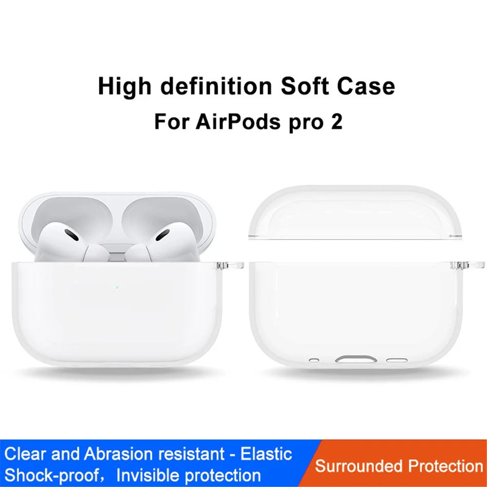 IMAK UX-5 Series for AirPods Pro 2 Transparent Wireless Earphone Case Anti-dust Flexible TPU Protective Skin Cover - 2