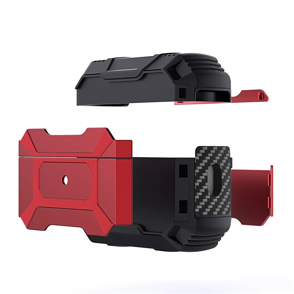 For AirPods Pro 2 Hard PC + TPU Scratch Resistant Case Anti-Lost Earbuds Cover with Anti-lost Carabiner - Red - 4