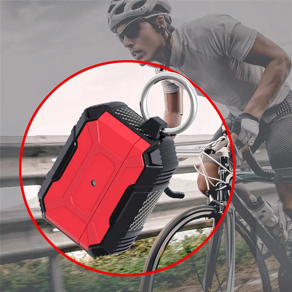For AirPods Pro 2 Hard PC + TPU Scratch Resistant Case Anti-Lost Earbuds Cover with Anti-lost Carabiner - Red - 5