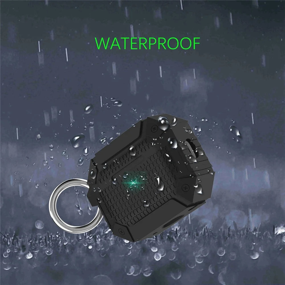 For AirPods Pro 2 TPU Shockproof Reinforced Earbud Case Heavy Duty Military Protective Cover with Carabiner - Black - 2