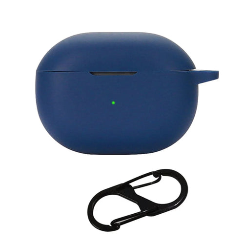 Drop Protection Sleeve for SOUNDPEATS Mini Earphone Charging Bin, Silicone Cover Case with Carrying Buckle - Dark Blue - 1