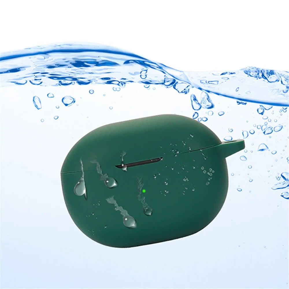 Drop Protection Sleeve for SOUNDPEATS Mini Earphone Charging Bin, Silicone Cover Case with Carrying Buckle - Dark Blue - 2