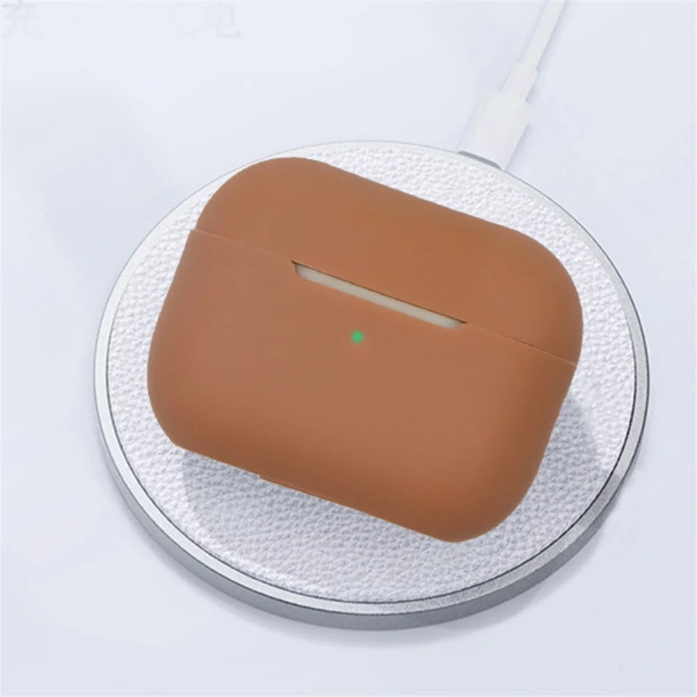 Silicone Case for Apple AirPods Pro 2, Earbuds Charging Case Anti-drop Cover with Storage Box and Earphone Magnetic Anti-lost Rope Strap - Brown - 5