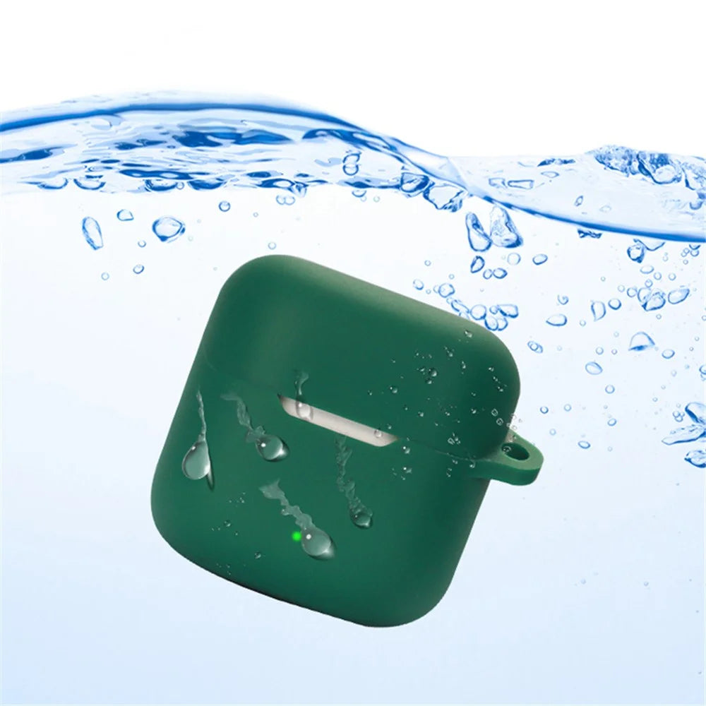Anti-scratch Sleeve for YX06 TWS Earphone Charging Bin, Silicone Cover Case with Carrying Buckle - Dark Blue - 2
