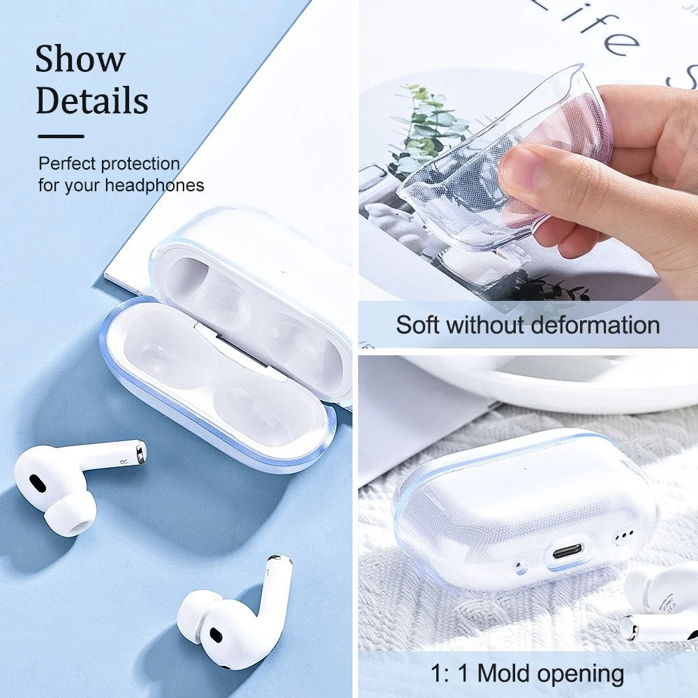 For AirPods Pro (Gen 2) (USB-C) / Pro 2 Transparent Soft TPU Protective Case TWS Bluetooth-compatible Earphone Anti-drop Cover - 7