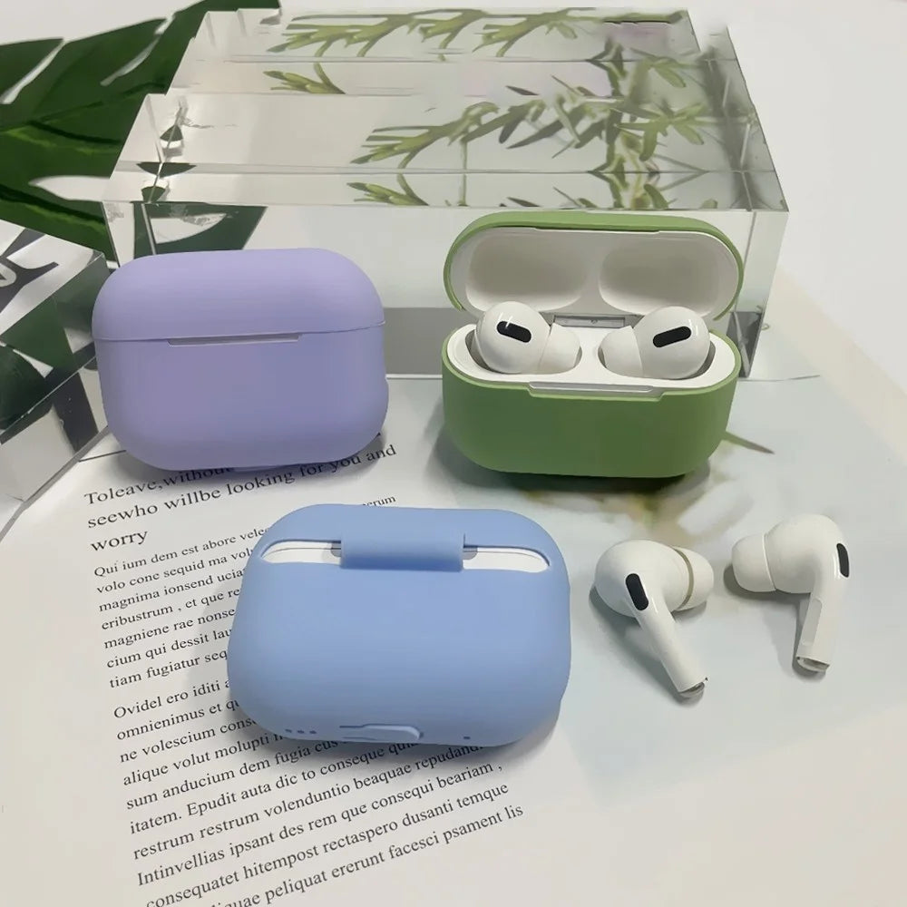For AirPods Pro 2 Silicone Skin Earphone Case Portable 2mm Thick Scratch Shock Resistant Protective Cover with Lanyard - Light Purple - 3