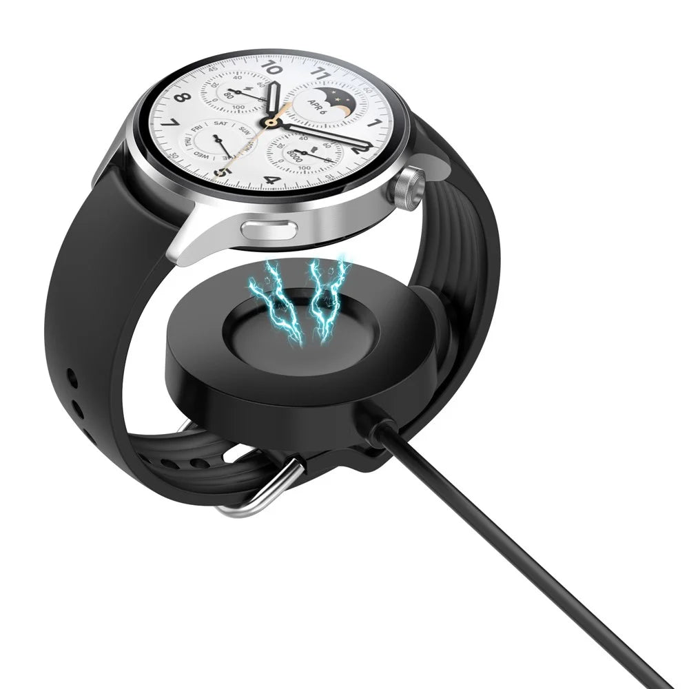 For Xiaomi Watch S1 Pro Wireless Charger 1m USB Cable Smart Watch Charging Dock Cradle - Black - 2