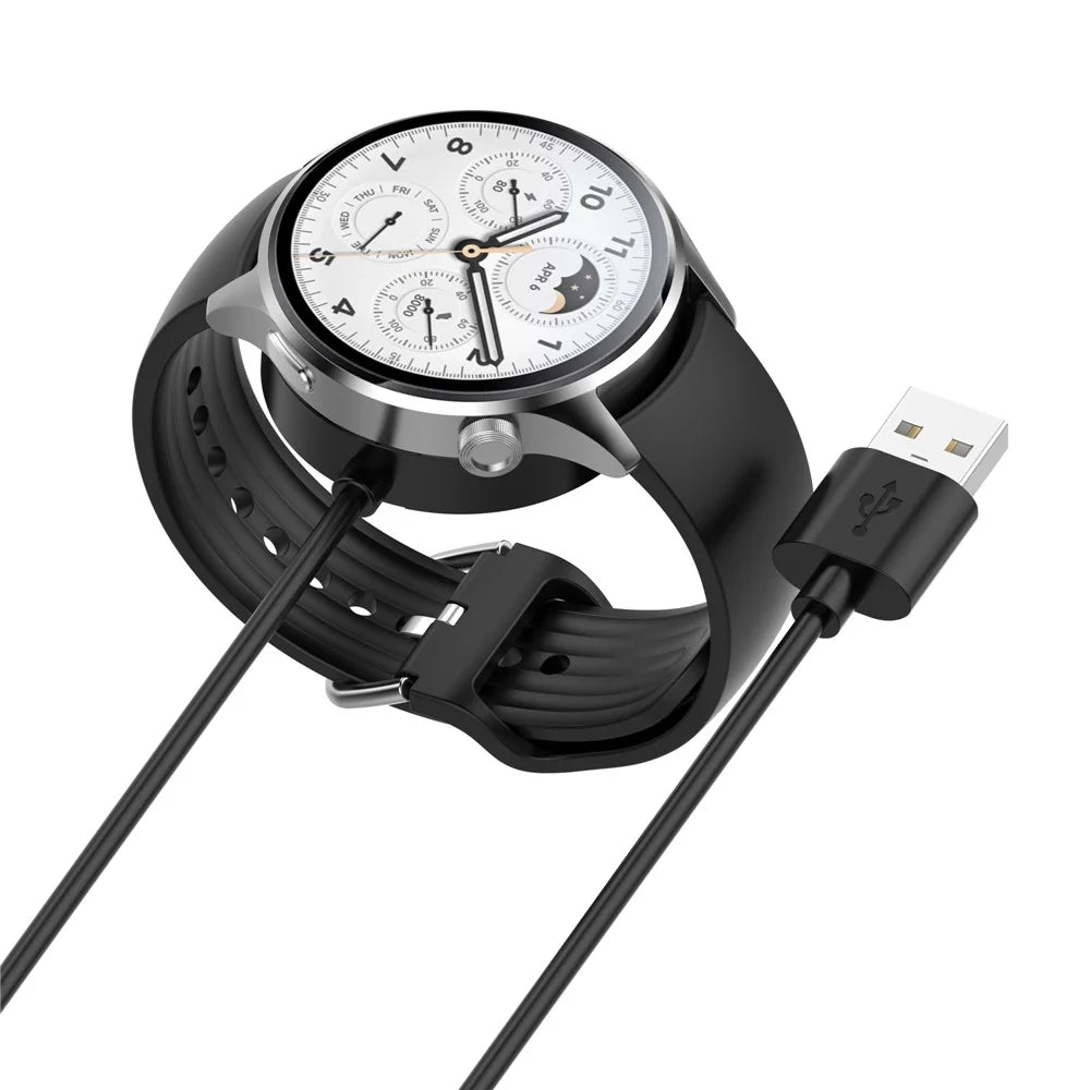 For Xiaomi Watch S1 Pro Wireless Charger 1m USB Cable Smart Watch Charging Dock Cradle - Black - 4