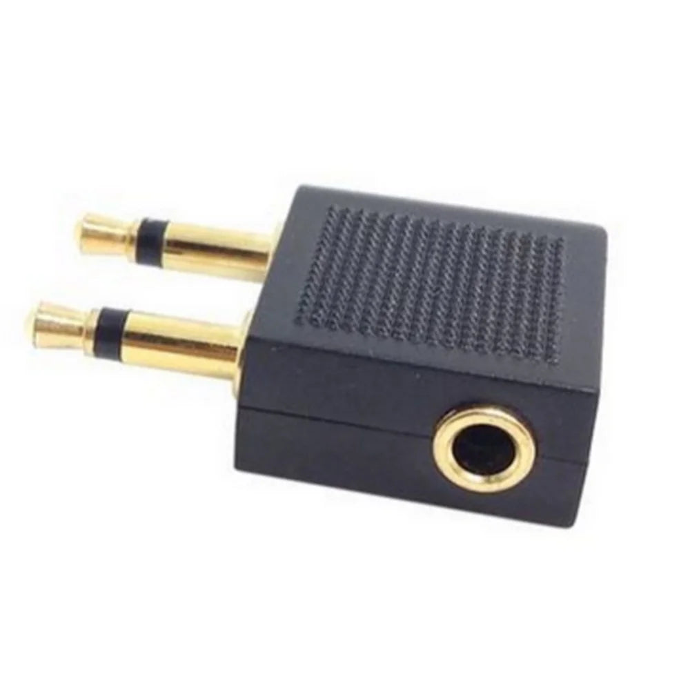 Dual 3.5mm Male to Female Airplane Headphone Adapter Gold Plated Stereo 3.5mm AUX Splitter Airline Audio Converter - 5