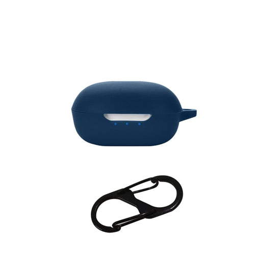For JBL T280TWS X2 Silicone Sleeve TWS Bluetooth-compatible Earphone Anti-drop Protective Cover Case with Anti-lost Buckle - Dark Blue - 1