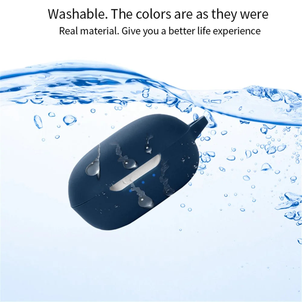 For JBL T280TWS X2 Silicone Sleeve TWS Bluetooth-compatible Earphone Anti-drop Protective Cover Case with Anti-lost Buckle - Dark Blue - 3