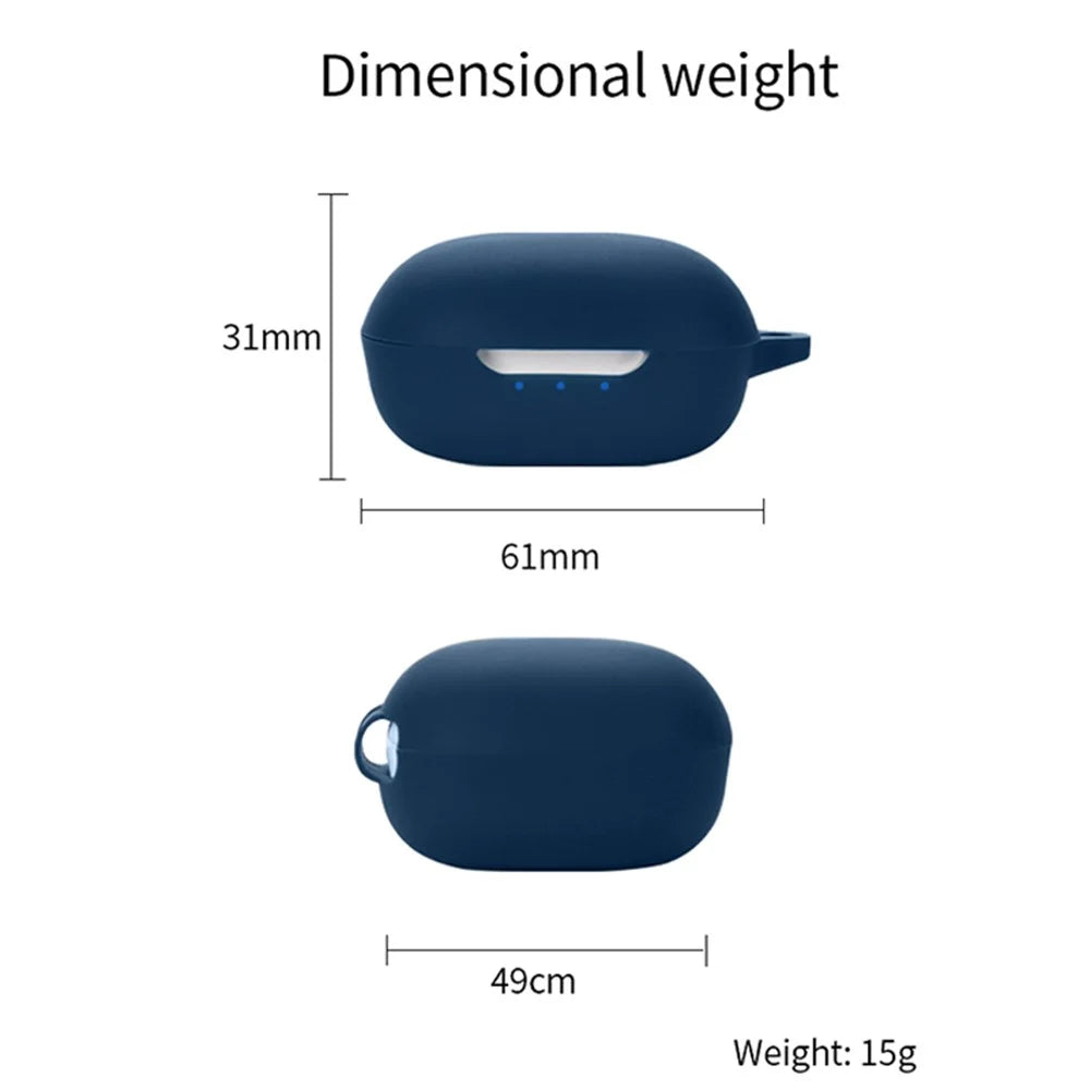 For JBL T280TWS X2 Silicone Sleeve TWS Bluetooth-compatible Earphone Anti-drop Protective Cover Case with Anti-lost Buckle - Dark Blue - 5