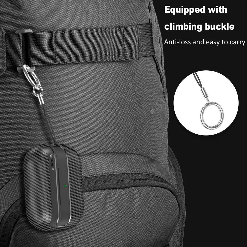 For AirPods Pro 2 TPU Anti-scratch Anti-drop Cover Carbon Fiber Texture Bluetooth-compatible Earphone Protective Sleeve - Black - 7