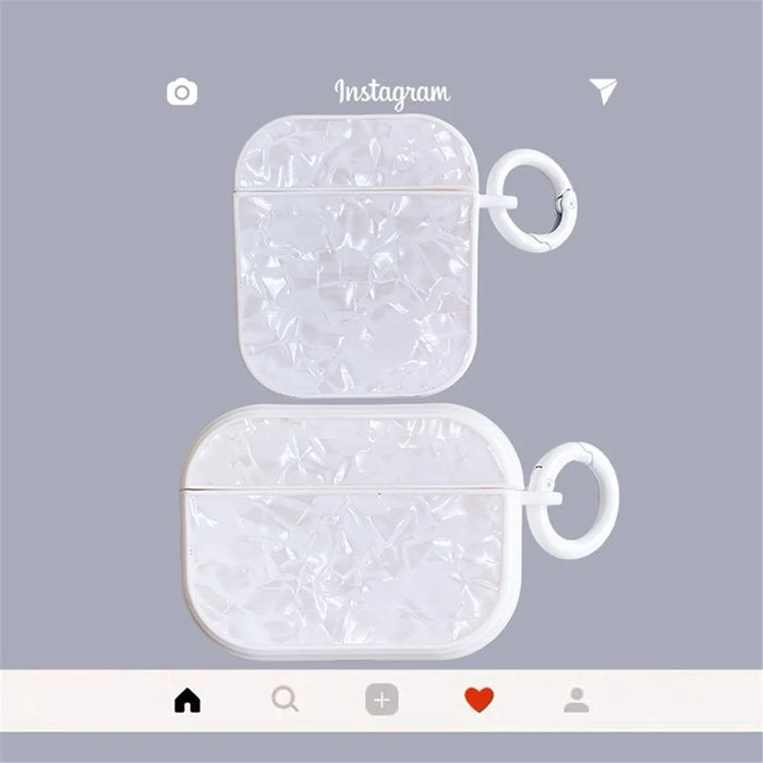 For Apple AirPods with Charging Case (2016) / (2019) / AirPods with Wireless Charging Case (2019) TPU Protective Cover Shell Pattern Earphone Anti-drop Case - White - 2