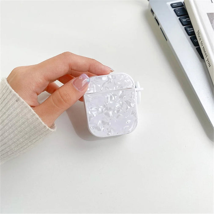 For Apple AirPods with Charging Case (2016) / (2019) / AirPods with Wireless Charging Case (2019) TPU Protective Cover Shell Pattern Earphone Anti-drop Case - White - 3