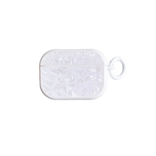 For Apple AirPods 3 Shell Pattern TPU Protective Cover Bluetooth-compatible Earphone Anti-dust Anti-drop Case - White - 1