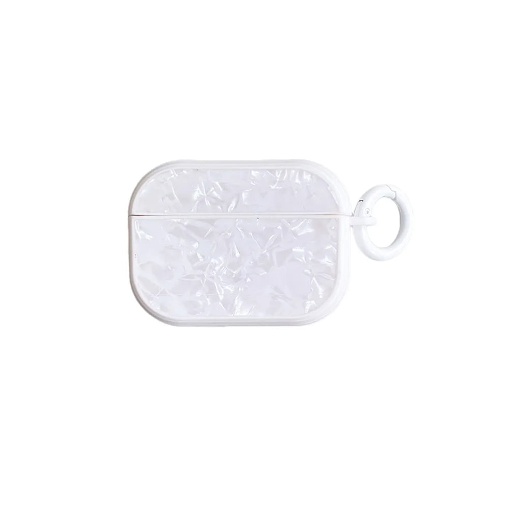 For Apple AirPods 3 Shell Pattern TPU Protective Cover Bluetooth-compatible Earphone Anti-dust Anti-drop Case - White - 1