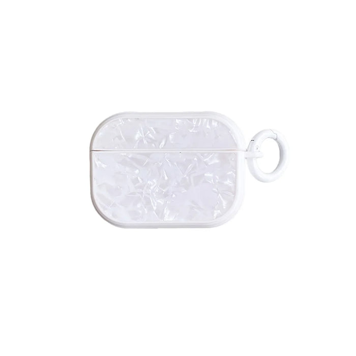 For Apple AirPods 3 Shell Pattern TPU Protective Cover Bluetooth-compatible Earphone Anti-dust Anti-drop Case - White - 1