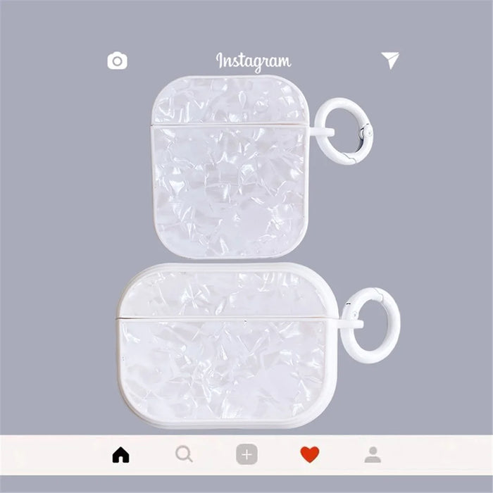 For Apple AirPods 3 Shell Pattern TPU Protective Cover Bluetooth-compatible Earphone Anti-dust Anti-drop Case - White - 2