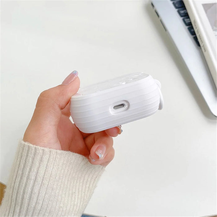 For Apple AirPods 3 Shell Pattern TPU Protective Cover Bluetooth-compatible Earphone Anti-dust Anti-drop Case - White - 4