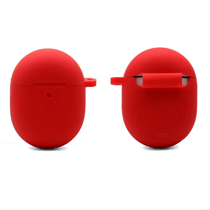 For Google Pixel Buds Pro Silicone Protective Sleeve Bluetooth-compatible Earphone Anti-drop Cover with Anti-lost Buckle - Red - 3