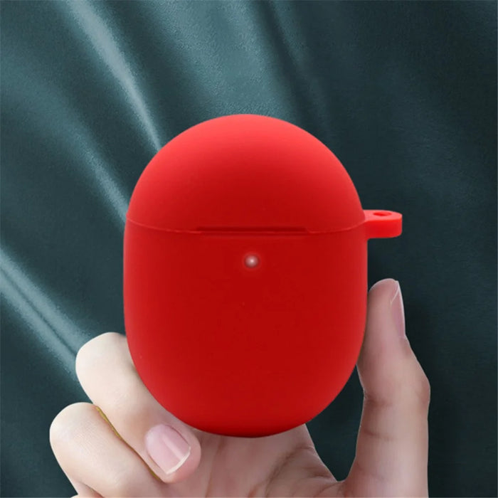 For Google Pixel Buds Pro Silicone Protective Sleeve Bluetooth-compatible Earphone Anti-drop Cover with Anti-lost Buckle - Red - 7
