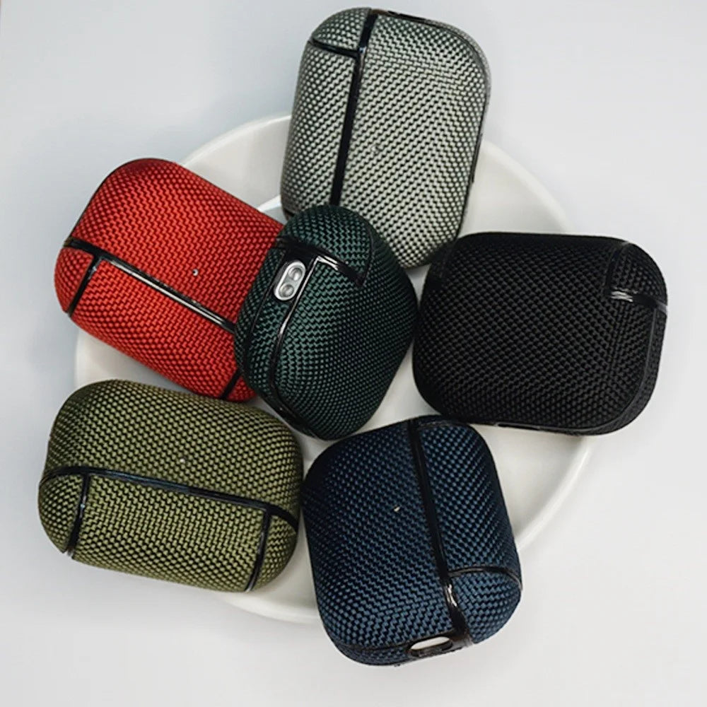 For AirPods Pro (Gen 2) (USB-C) / Pro 2 Charging Case Cover Nylon PC Anti-Fall Case Bluetooth-compatible Headset Protector with Strap - Dark Green - 6