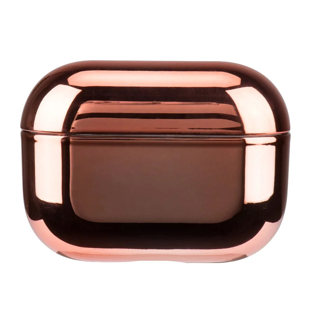 For AirPods Pro (Gen 2) (USB-C) / Pro 2 Bluetooth-compatible Earphone Protective Case Electroplated PC Anti-drop Cover - Rose Gold - 1