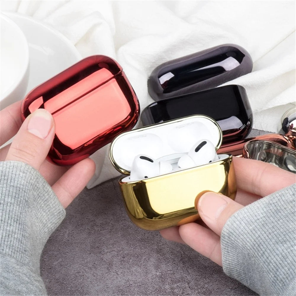 For AirPods Pro (Gen 2) (USB-C) / Pro 2 Bluetooth-compatible Earphone Protective Case Electroplated PC Anti-drop Cover - Rose Gold - 5