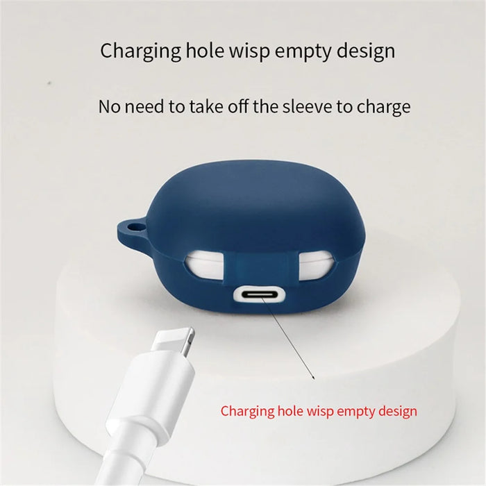 Protective Carrying Case for JBL Compact Earphone Dustproof Protector Charging Box Sleeve Anti-scratch Cover with Buckle - Dark Blue - 4