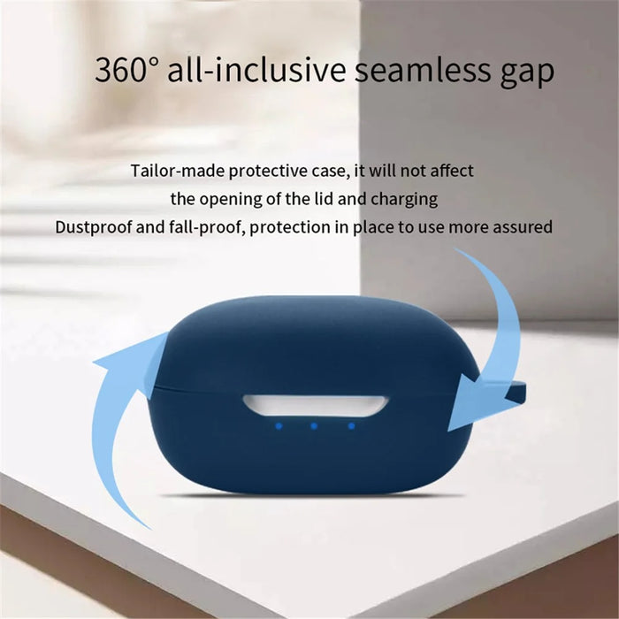 Protective Carrying Case for JBL Compact Earphone Dustproof Protector Charging Box Sleeve Anti-scratch Cover with Buckle - Dark Blue - 5