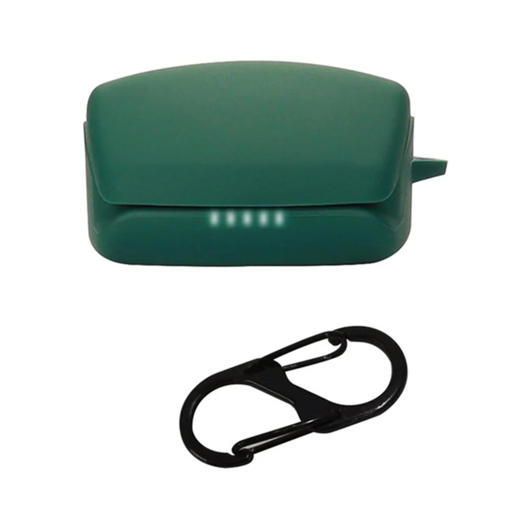 Shockproof Earphone Cover for Audio-Technica ATH-TWX9 Soft Dustproof Silicone Sleeve with Buckle - Dark Green - 1