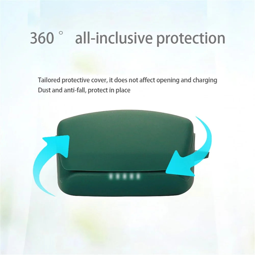 Shockproof Earphone Cover for Audio-Technica ATH-TWX9 Soft Dustproof Silicone Sleeve with Buckle - Dark Green - 3