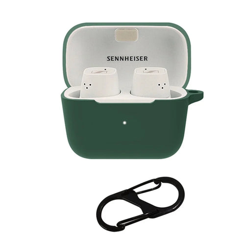 Anti-scratch Carrying Case for Sennheiser CX 500BT Earphone Charging Box Protective Cover with Buckle - Dark Green - 1