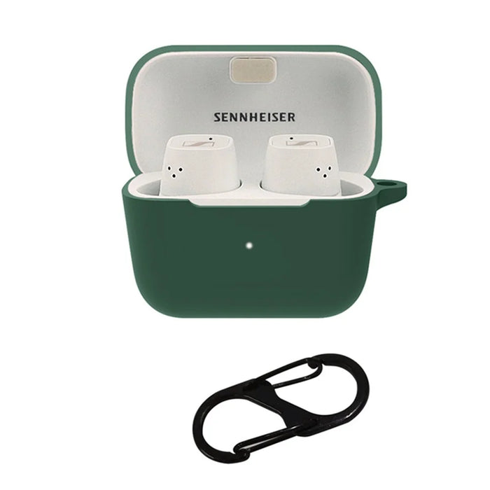 Anti-scratch Carrying Case for Sennheiser CX 500BT Earphone Charging Box Protective Cover with Buckle - Dark Green - 1