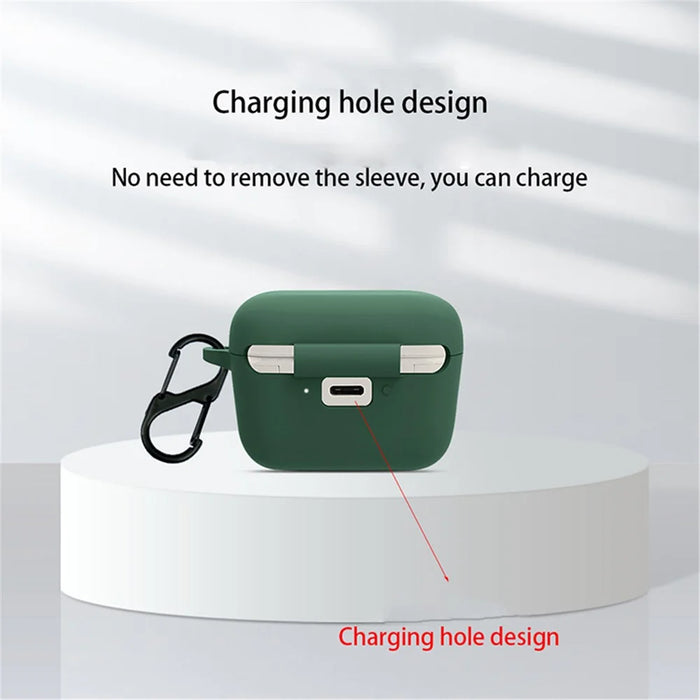 Anti-scratch Carrying Case for Sennheiser CX 500BT Earphone Charging Box Protective Cover with Buckle - Dark Green - 2