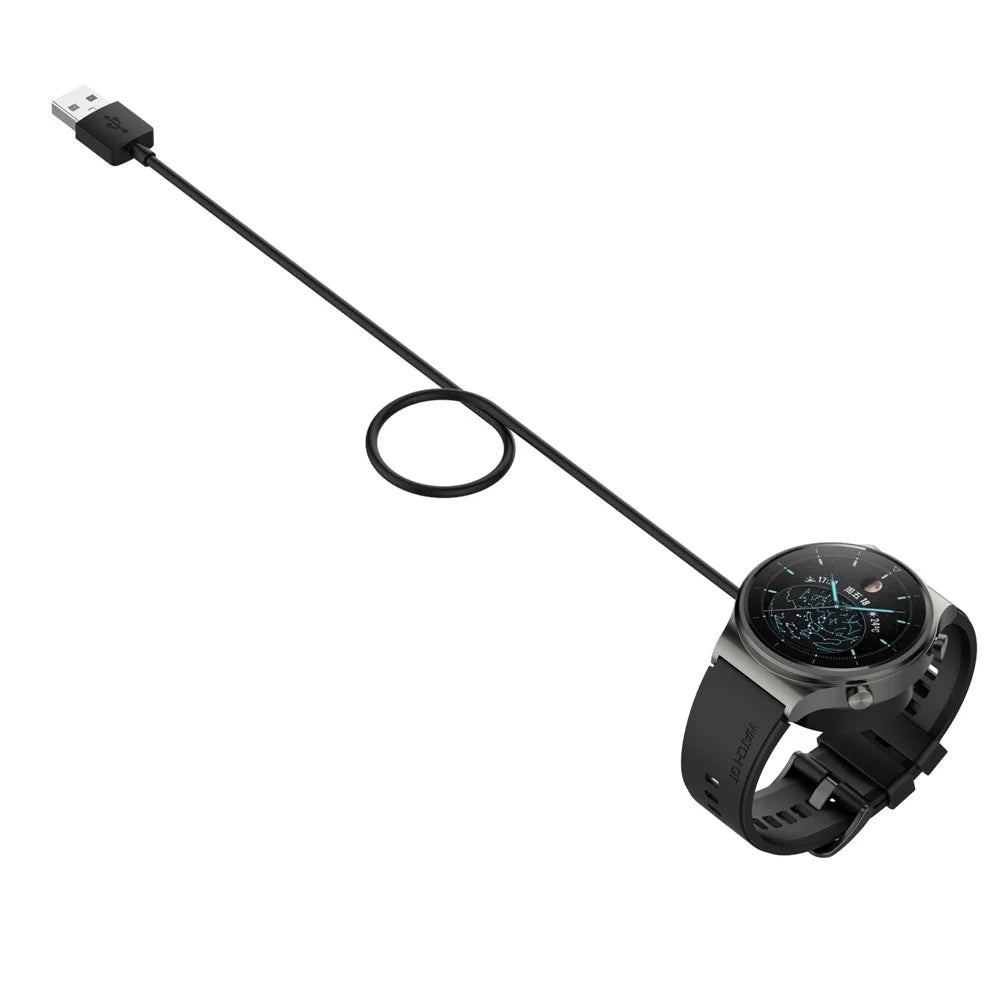 For Huawei Watch GT Cyber 1m USB Smart Watch Charging Cable Magnetic Absorption Charging Dock - Black - 2