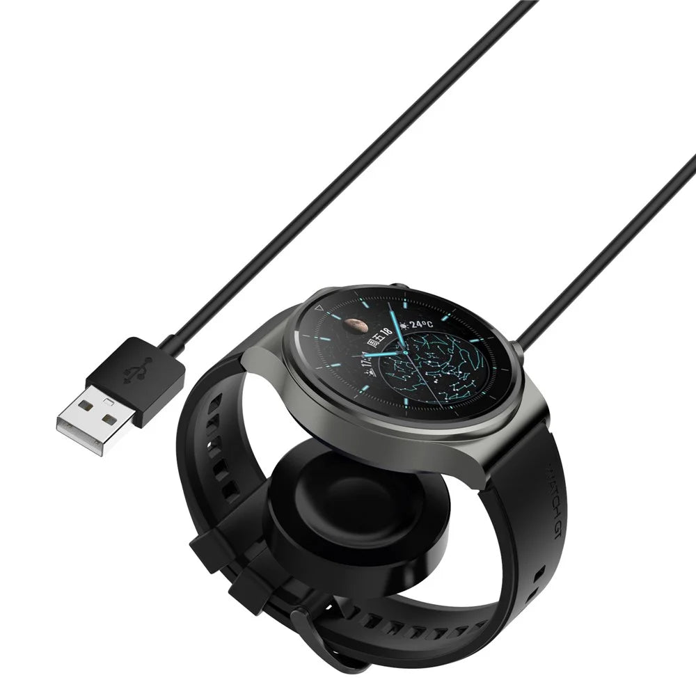 For Huawei Watch GT Cyber 1m USB Smart Watch Charging Cable Magnetic Absorption Charging Dock - Black - 5