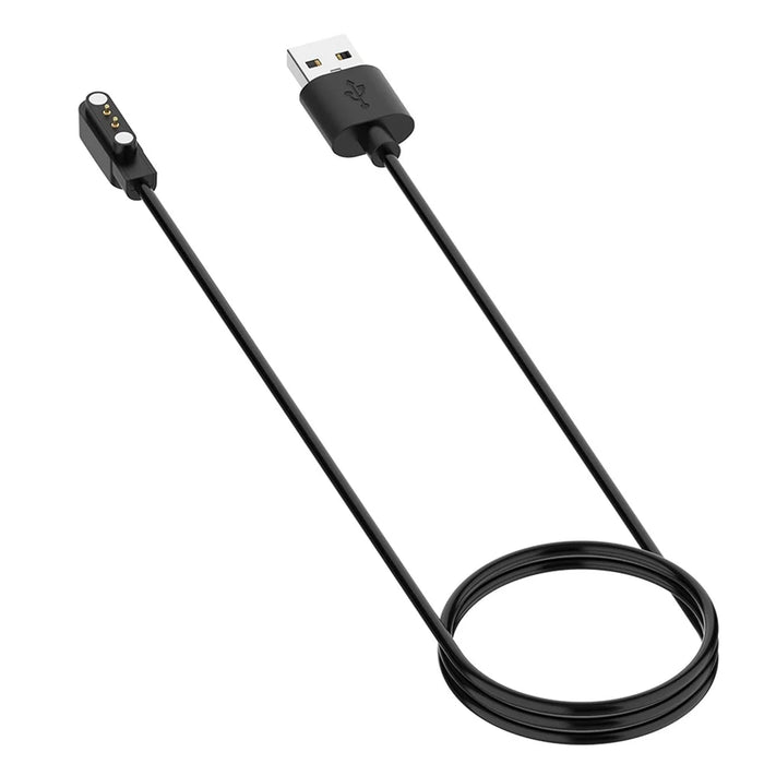For Realme Watch 3 USB Smart Watch Charger 1m Magnetic Absorption Charging Cable - Black - 3